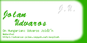 jolan udvaros business card